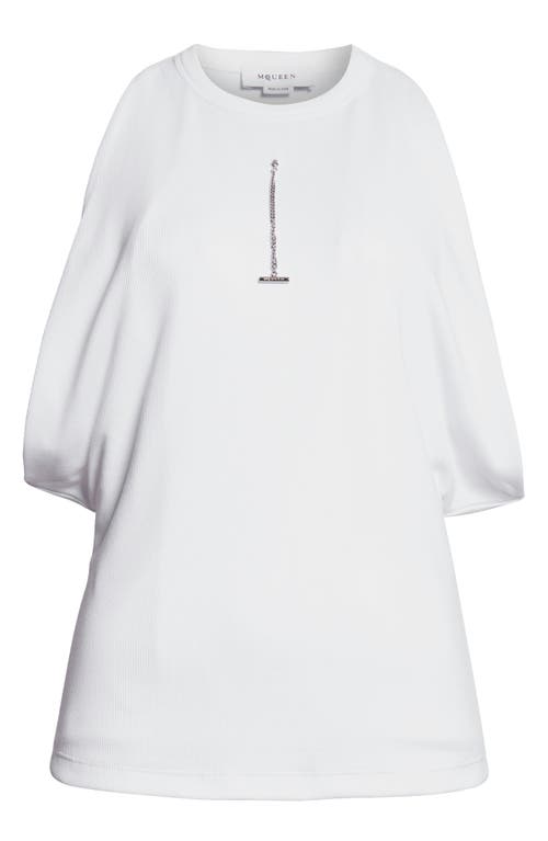 Alexander Mcqueen Draped Ribbed Tank Top In Optical White
