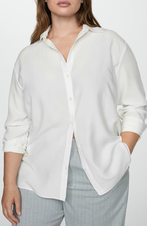 Mango Fluid Button-up Shirt In Off White