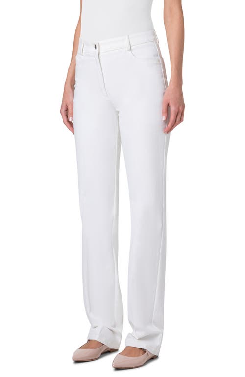 Shop Akris Meg Straight Leg Jeans In Ecru