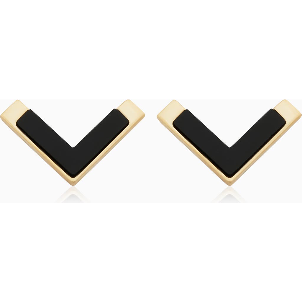 Oradina Women's 14k Yellow Solid Gold Mondrian Studs In Yellow Gold