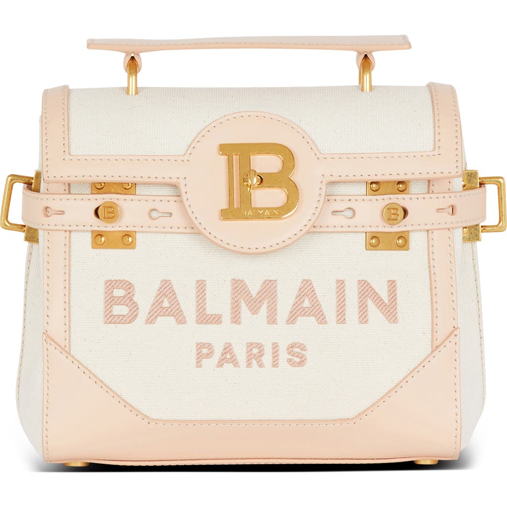 BALMAIN BALMAIN B-BUZZ 23 LEATHER TOP HANDLE BAG