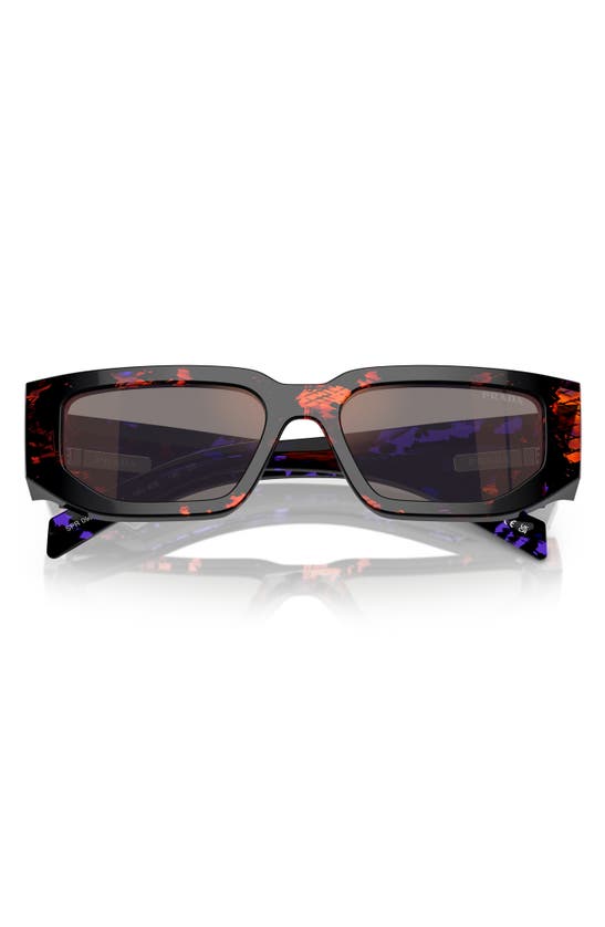 Shop Prada 55mm Rectangular Polarized Sunglasses In Abstract Orange