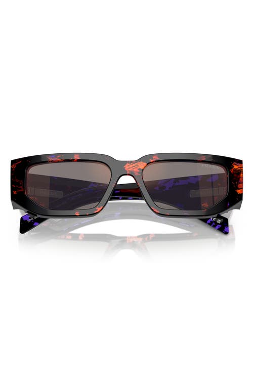 Prada 55mm Rectangular Polarized Sunglasses in Abstract Orange at Nordstrom