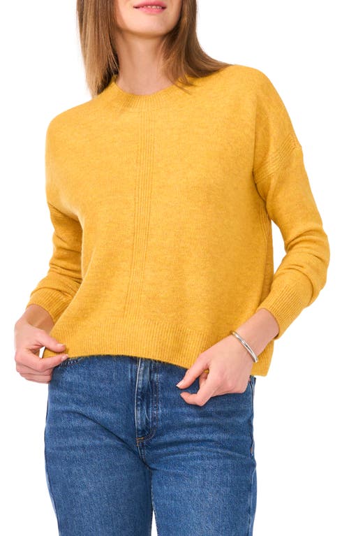 Shop Vince Camuto Cropped Crewneck Sweater In Amber