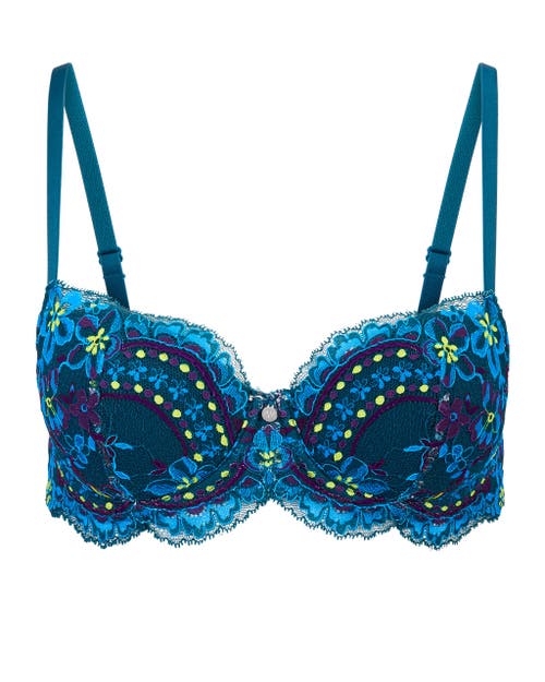 Shop Adore Me Nicholette Contour Balconette Bra In Floral Blue