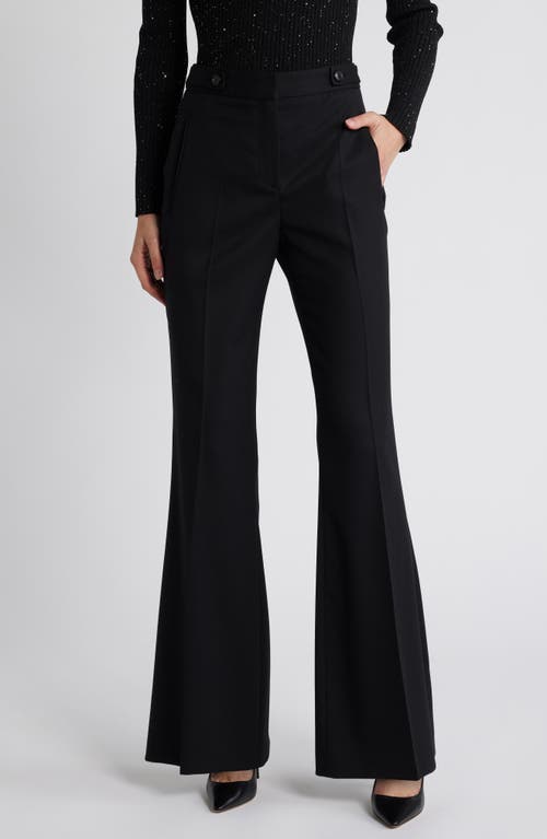 Hugo Boss Boss Talia Wool Blend Flare Pants In Black