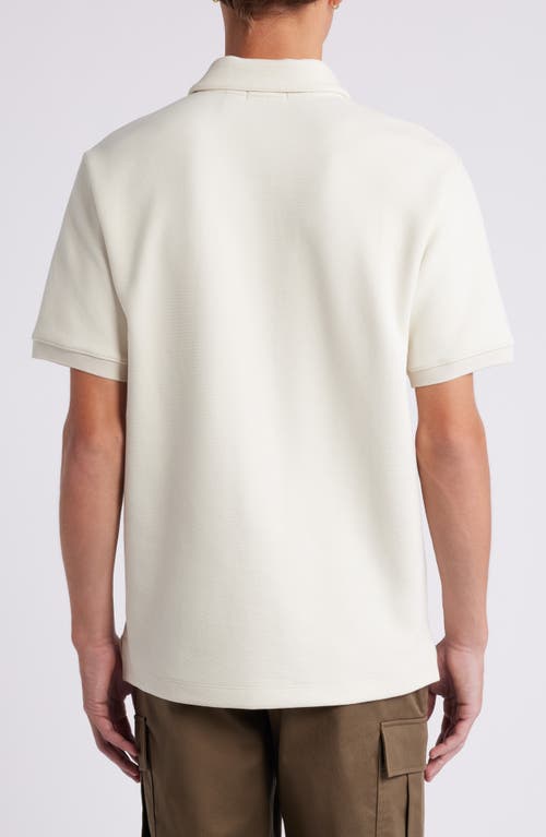 Shop Theory Delroy Double Piqué Polo In Winter White