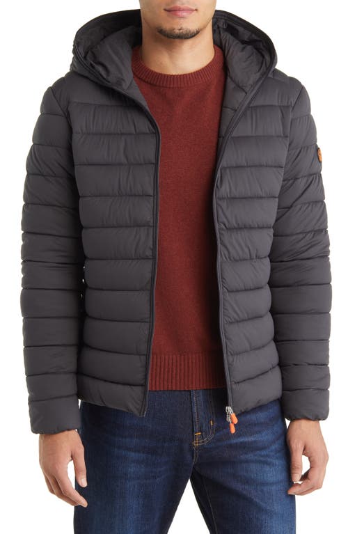 Save The Duck Lexis Hooded Puffer Jacket in Anthracite Grey