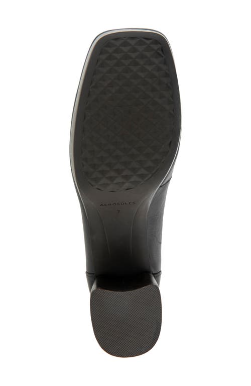 Aerosoles Cavour Platform Penny Loafer Pump In Black Leather