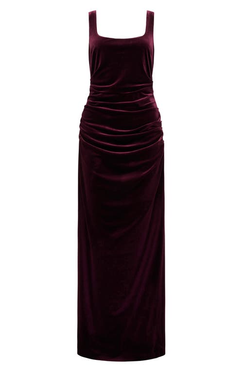 Shop Ever New Masara Draped Velvet Gown In Berry