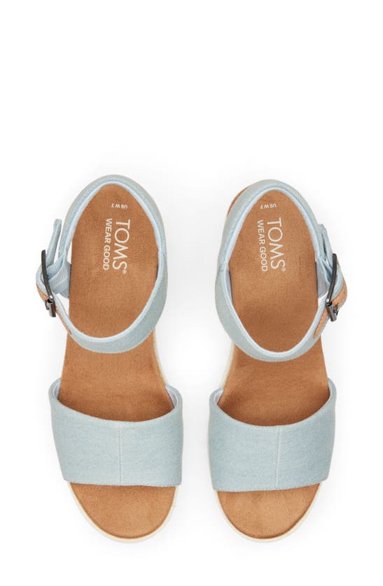 Shop Toms Diana Platform Wedge Sandal In Light/ Pastel Blue