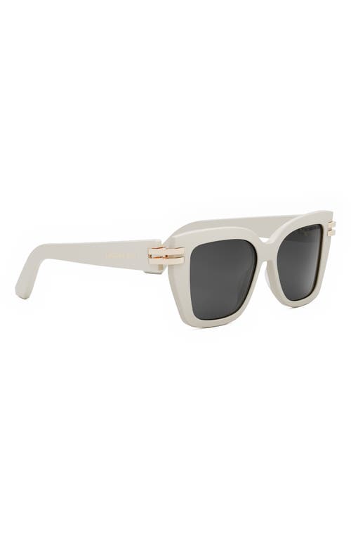 Shop Dior C S1i 52mm Square Sunglasses In Ivory/smoke