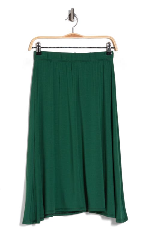 Go Couture Flare Midi Skirt In Juniper Green