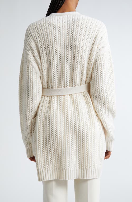 Shop Max Mara Balzac Open Front Wool & Cashmere Cardigan In Vanilla