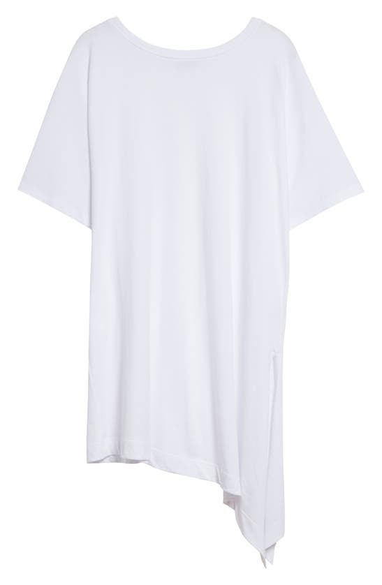 Shop Dries Van Noten Henchy Knotted Hem Cotton T-shirt In White 1