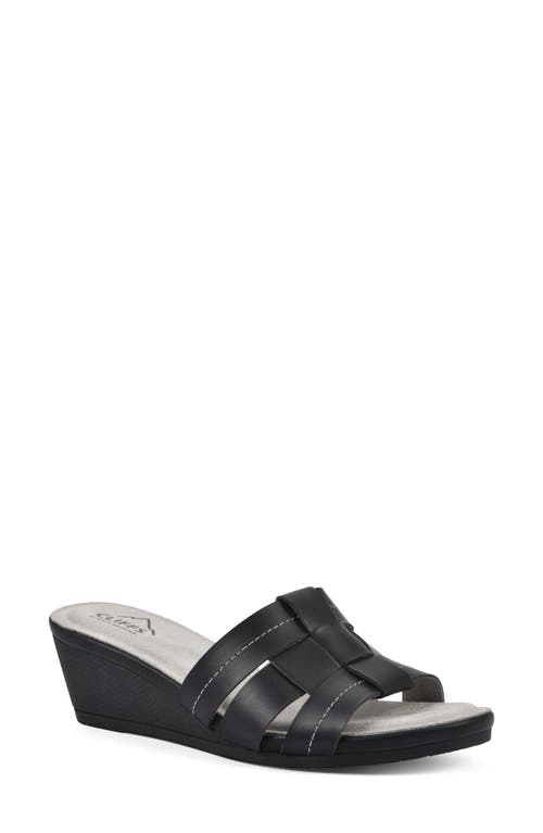 Shop Cliffs By White Mountain Candyce Wedge Sandal In Black/burnished/smooth