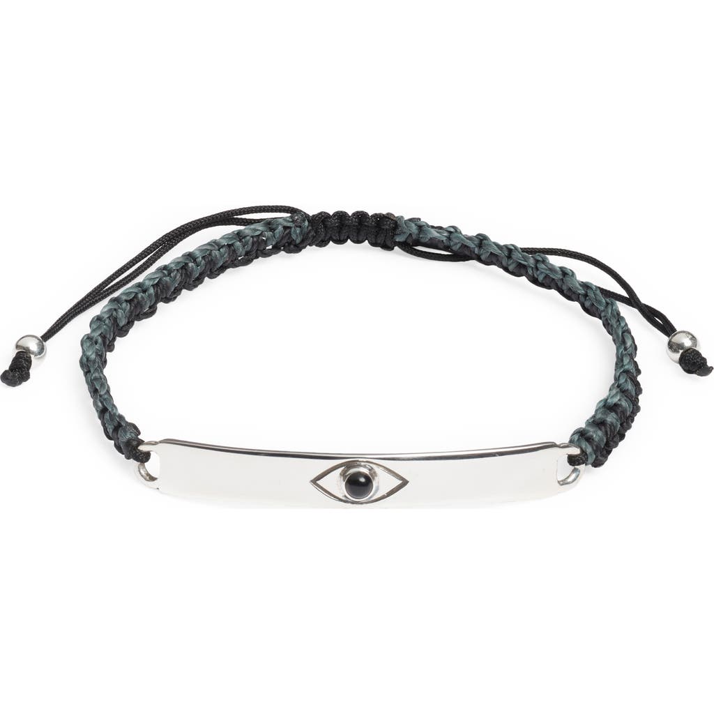 Caputo & Co Evil Eye Macramé Bracelet In Black Onyx