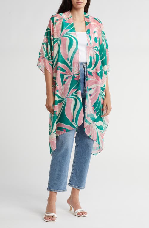 Shop Nordstrom Rack Tropical Print Ruana In Green Abstract Tropical Combo