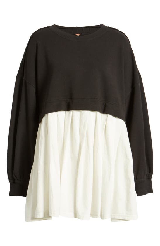 Shop Free People Eleanor Layered Sweatshirt Minidress In Black Combo