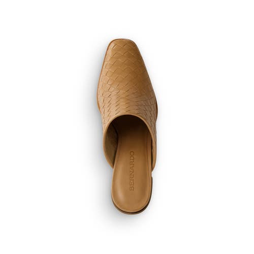 Bernardo Britt Woven Leather Block-heel Mules In Sand