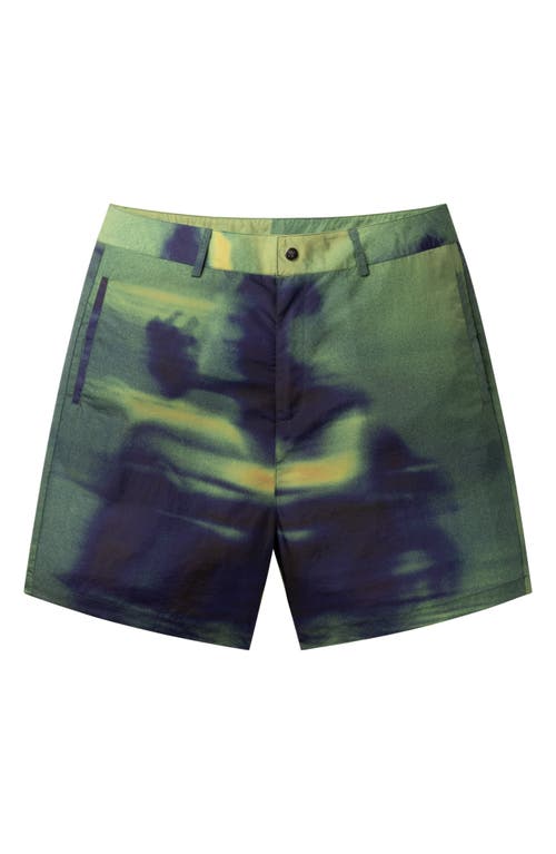 DAILY PAPER Yaro Hazy Nylon Shorts in Green Multi at Nordstrom, Size Medium