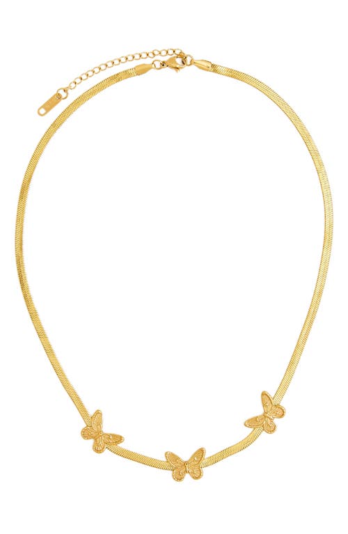 Emil Butterfly Charm Necklace in Gold