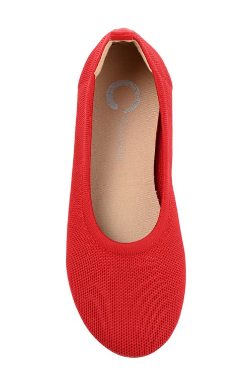 Journee Collection Jersie Knit Ballet Flat In Red