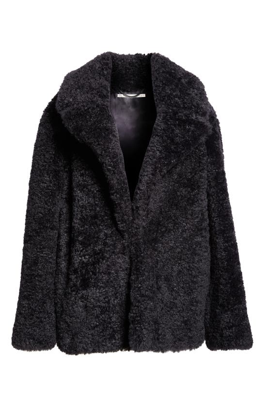 Shop Stella Mccartney Fluffy Teddy Jacket In 4000 - Navy