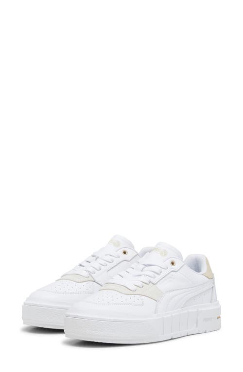Cali Court Match Platform Sneaker in Puma White-Granola