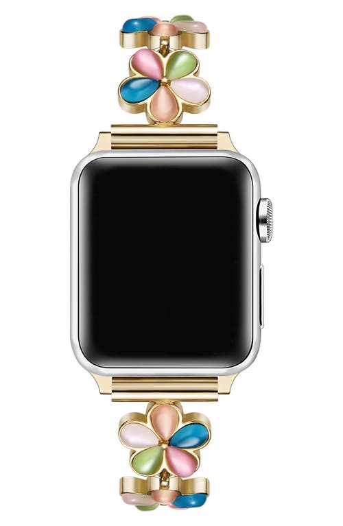 The Posh Tech June Flower Bracelet Apple Watch® Watchband In Gold Multi
