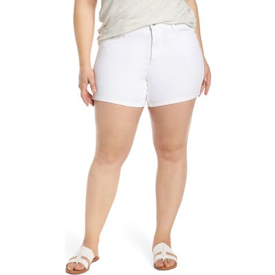 Plus Size Maxstudio Indigo Vintage Perfect Denim Shorts, White
