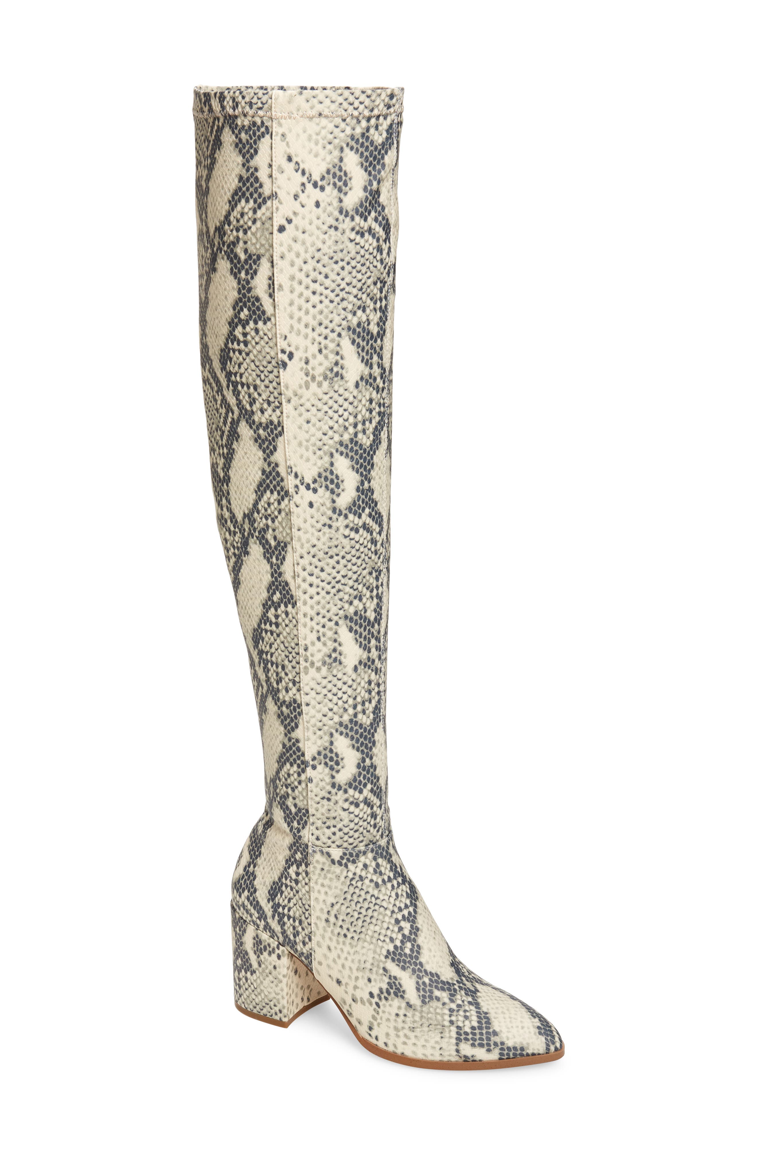 Jacey Snake Embossed Over-the-Knee Boot 