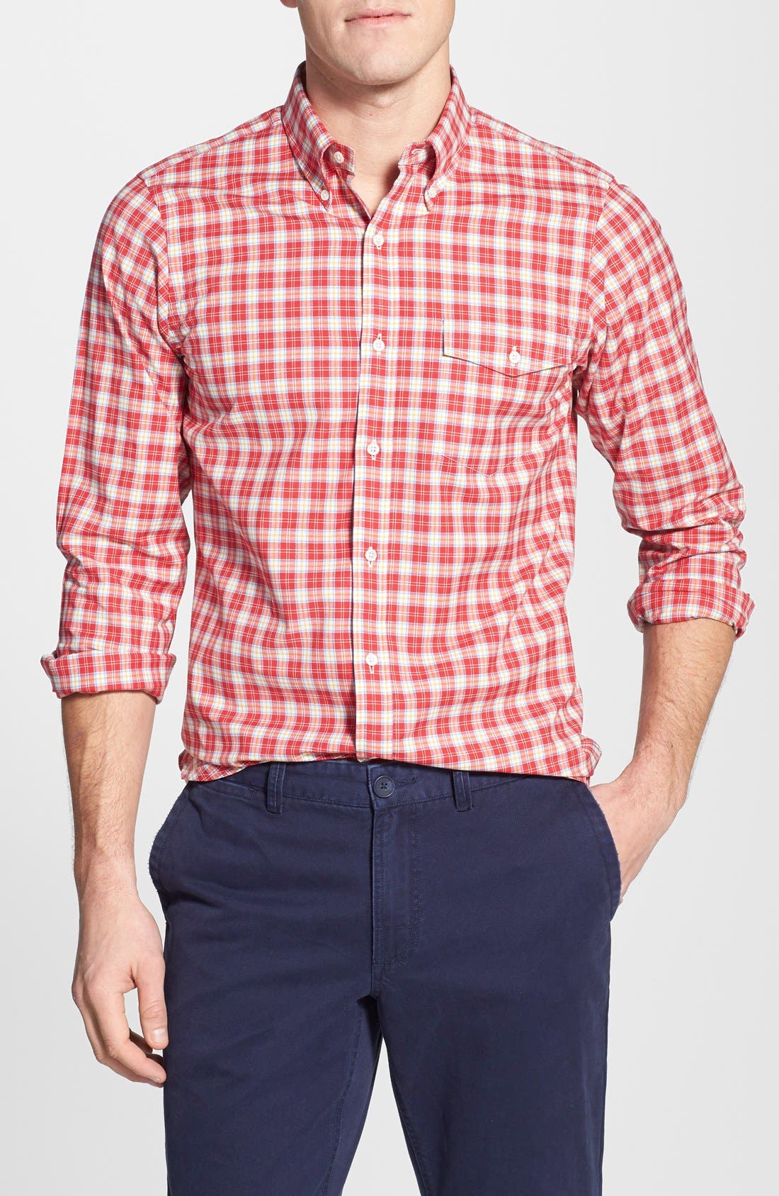 J. Press York Street Trim Fit Check Sport Shirt Nordstrom