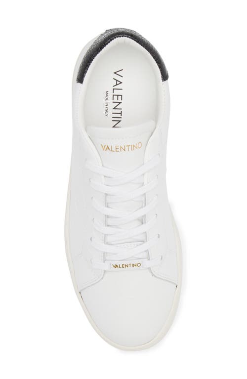 Valentino By Mario Valentino Sofia Vlogo Sneaker In White Black