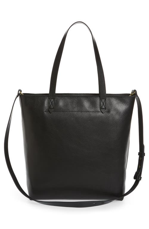 Madewell The Zip-top Medium Transport Leather Tote In True Black