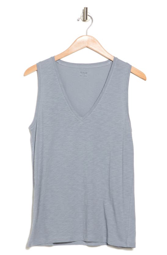 Madewell V-neck Cotton Tank In Still Dawn