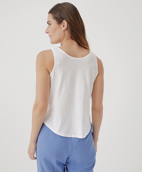 Pact Organic Featherweight Slub Reversible Tank In White