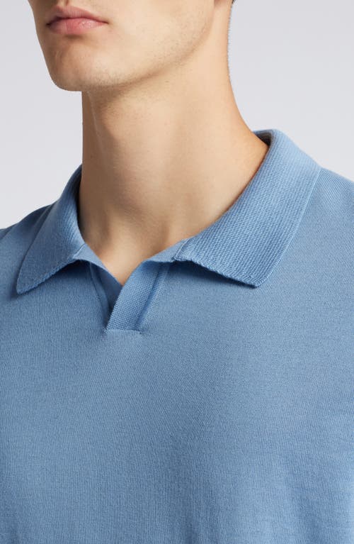 Shop Hugo Boss Boss Enord Long Sleeve Wool Polo Sweater In Open Blue