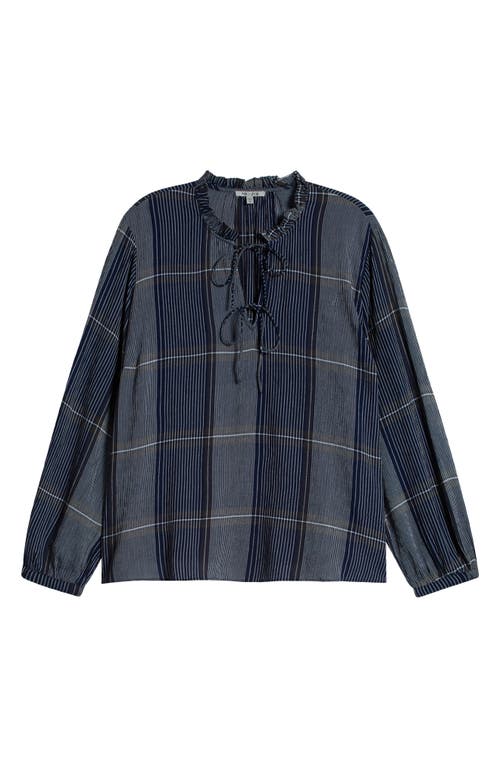 Shop Nic + Zoe Nic+zoe Line It Up Plaid Long Sleeve Top In Indigo Multi