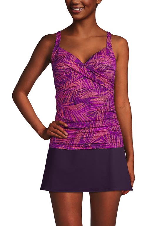 LANDS' END LANDS' END PLUS SIZE DD-CUP CHLORINE RESISTANT V-NECK UNDERWIRE TANKINI TOP SWIMSUIT ADJUSTABLE STRA 