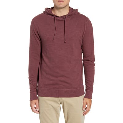 Faherty Slub Cotton Hoodie, Red