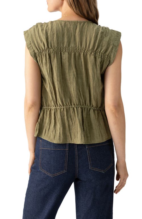 Shop Sanctuary Textured Peplum Top In Burnt Olive