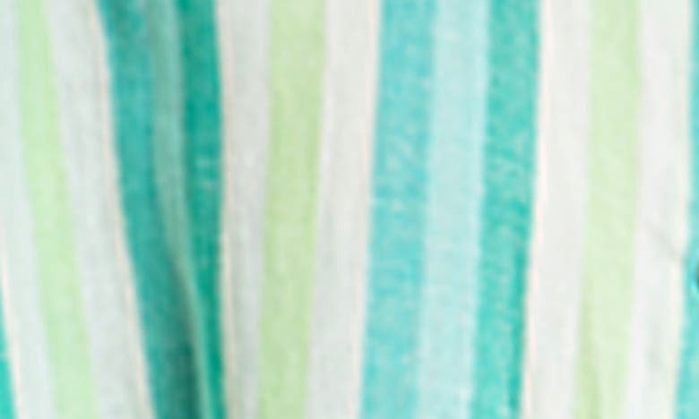 Saachi Oversize Stripe Cotton Button-up Shirt In Green