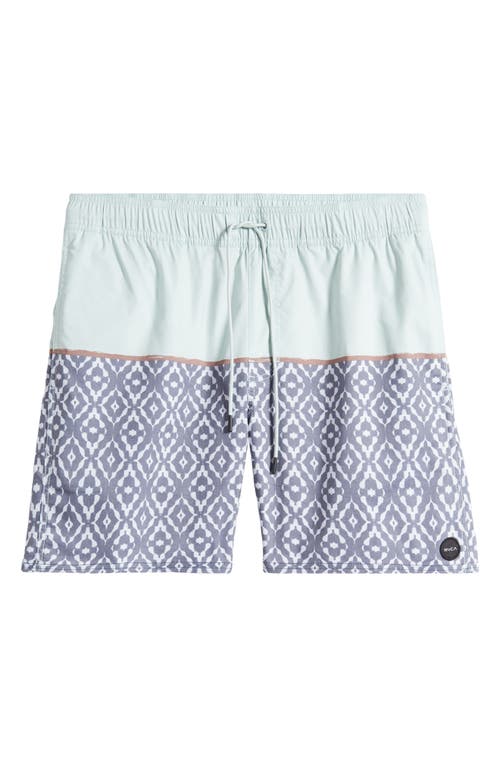 Rvca County Stripe Swim Shorts In Light Blue