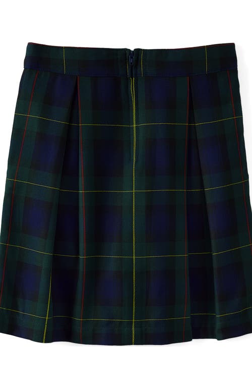 Shop Lands' End School Uniform Girls Plaid Skort Top Of Knee In Hunter/classic Navy Plaid