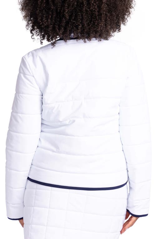 Shop Kinona Polished For Play Moisture Wicking Jacket In White Navy