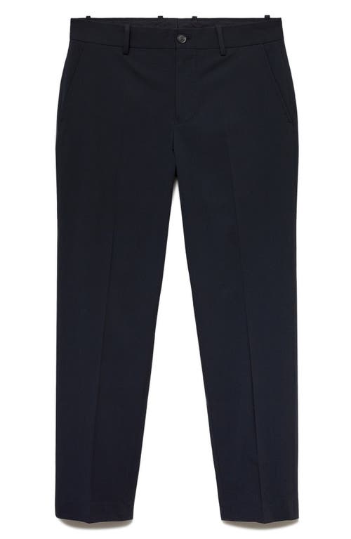 Mango Stretch Slim Fit Pants In Dark Navy