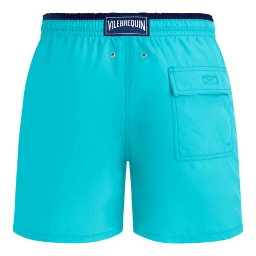 Shop Vilebrequin Solid Bicolor Swim Shorts In Bora Bora