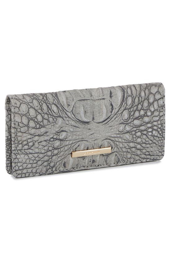 Shop Brahmin 'ady' Croc Embossed Continental Wallet In Fairest Grey