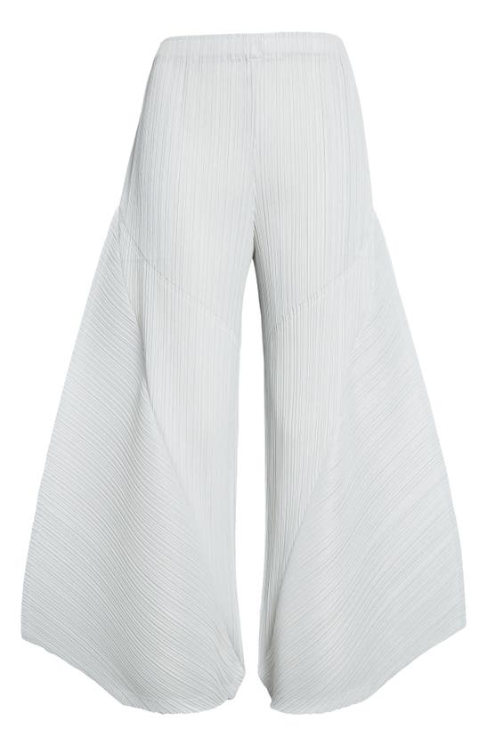 Shop Issey Miyake Thicker Bottoms Pleated Wide Leg Pants In Ice White